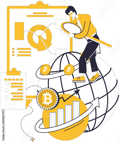 Cryptocurrency regulation vector illustration. Regulating cryptocurrency is legislative ballet ensures harmonious financial future Justice in digital realm is product careful legislative crafting