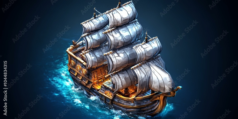 Pirate Ship in Stormy Seas Pirate Ship in Stormy Seas