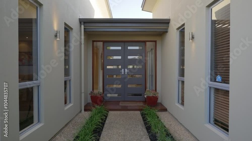 Elegant House Entrance with Grand Double Doors