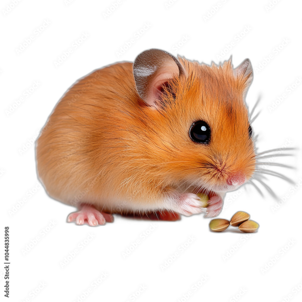 Cute hamster eating seeds transparent background pet rodent small mammal isolated close up furry Cute hamster eating seeds transparent background pet rodent small mammal isolated close up furry