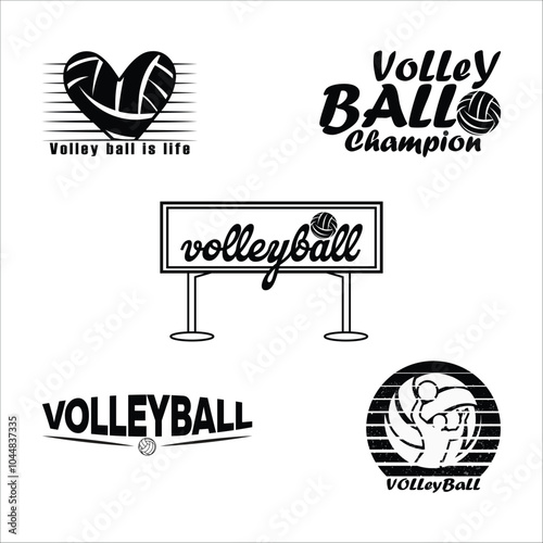Volleyball Typography Logo Design volleyball bundle logo design bundle