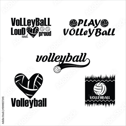Volleyball Typography Logo Design volleyball bundle logo design bundle