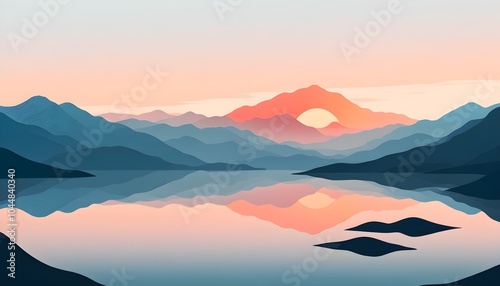 Warm sunset casting a glowing light over silhouetted mountain peaks