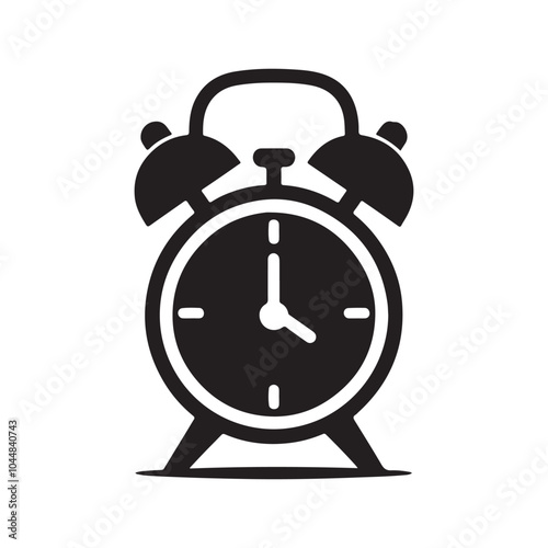 alarm clock silhouette vector icon