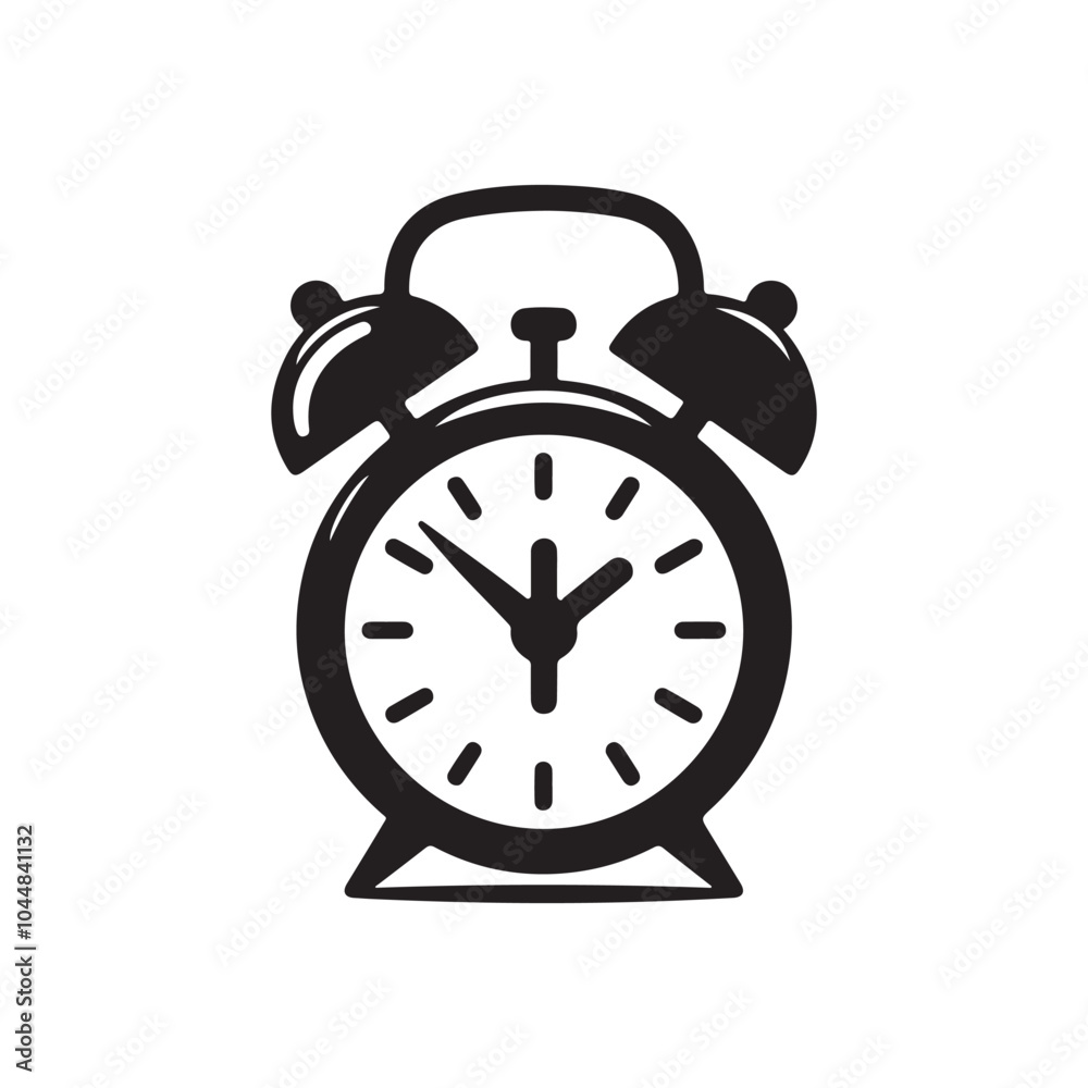 alarm clock silhouette vector icon