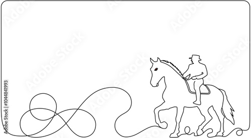 illustration of a confident horseman ready to intimidate his enemies

