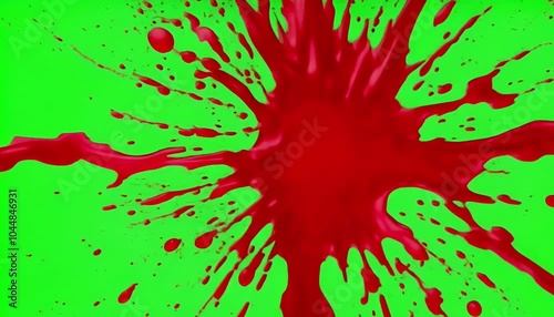 red splash effect from a slash on a green background