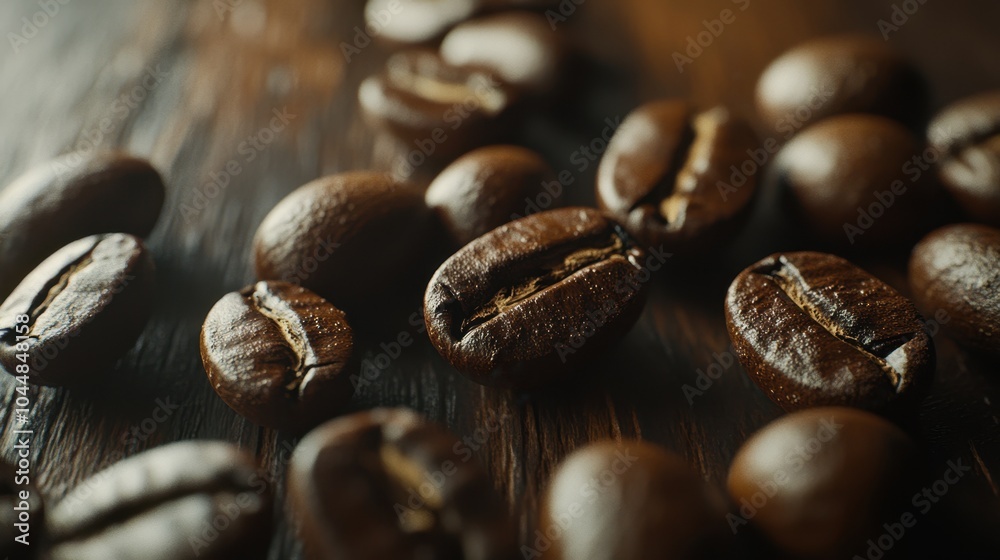 Fototapeta premium The Coffee Beans on Wood
