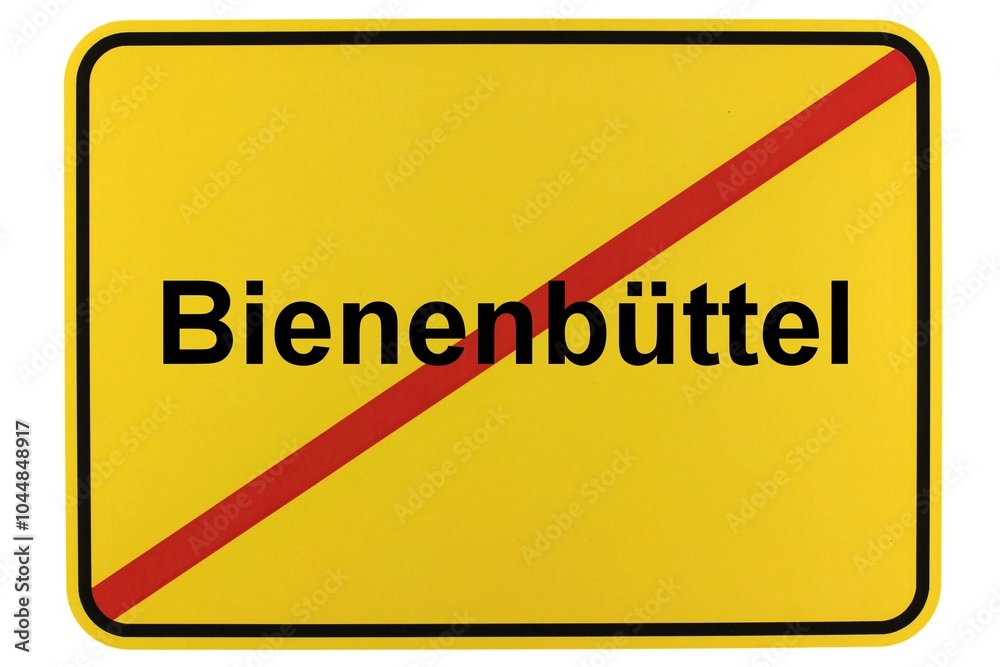 Illustration eines Ortsschildes der Gemeinde Bienenbüttel in Niedersachsen Illustration eines Ortsschildes der Gemeinde Bienenbüttel in Niedersachsen
