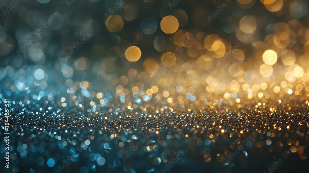 Abstract Background with Blue and Gold Bokeh Lights and Glitter Abstract Background with Blue and Gold Bokeh Lights and Glitter
