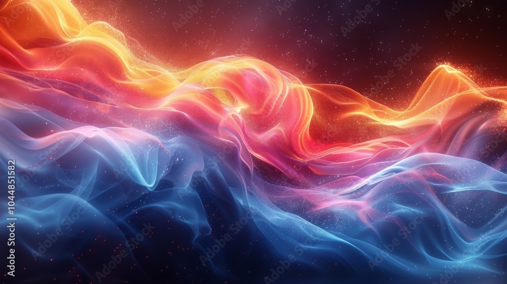 Fototapeta premium Abstract Swirling Colors with Glittering Particles