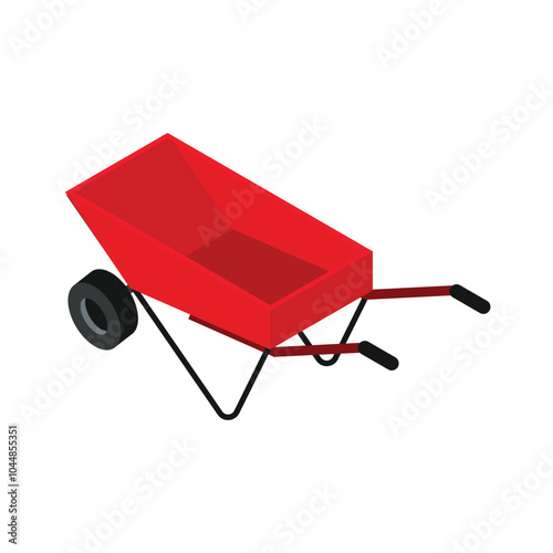 Wheelbarrow Isometric Vector Illustration
