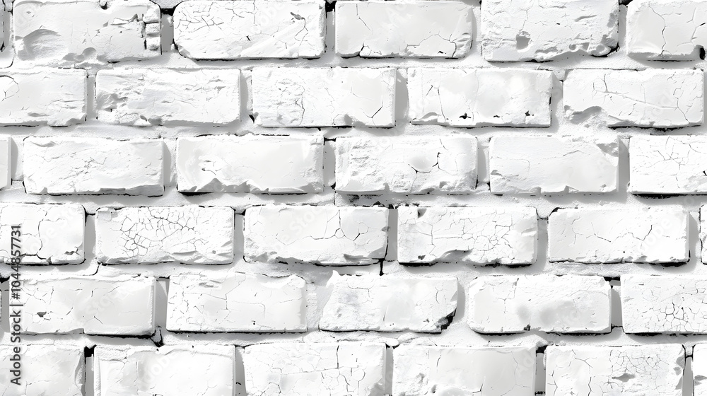 Fototapeta premium Vector white brick wall seamless texture. Abstract architecture and loft interior, background