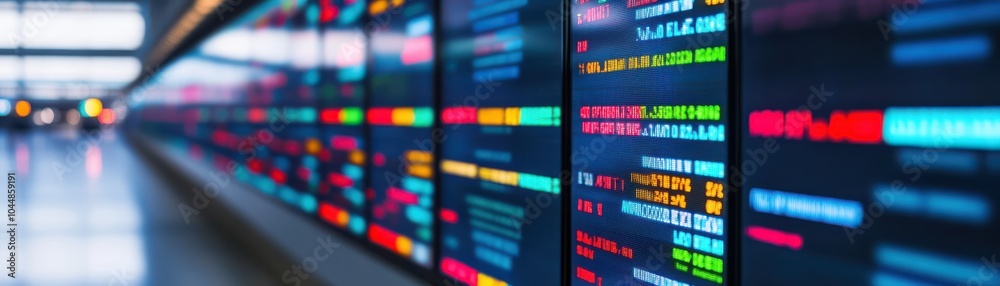 Close-up of a digital flight information display board in an airport, showcasing scheduled departures and arrivals. Close-up of a digital flight information display board in an airport, showcasing scheduled departures and arrivals.