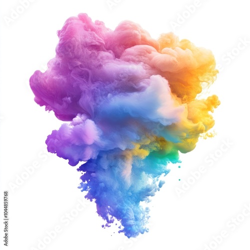 Rainbow splash abstract effect cloud.