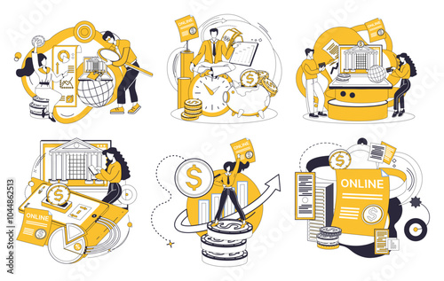 Savings account. Various financial activities like online banking, saving money, setting financial goals, and managing investments. Ideal for personal finance, digital banking, wealth management