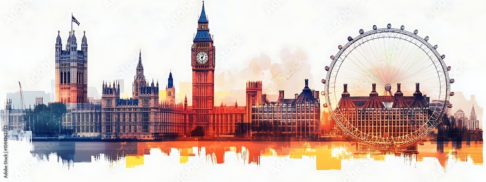 London cityscape double exposure contemporary style minimalist artwork collage illustration design
London cityscape double exposure contemporary style minimalist artwork collage illustration design