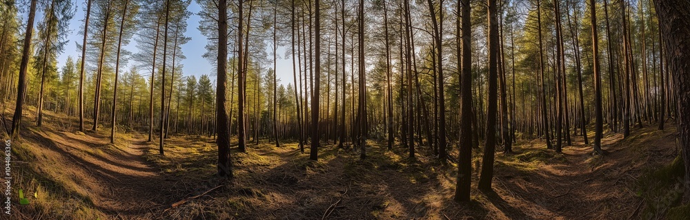 beautiful sun rays in the forrest in the morning beautiful sun rays in the forrest in the morning