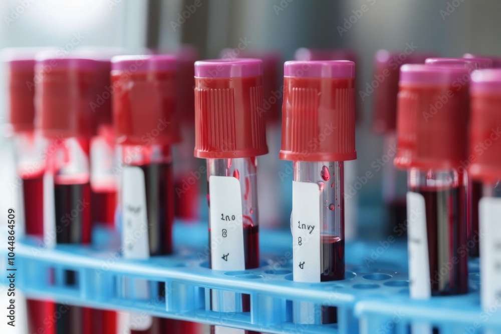 Blood samples are being stored in a medical laboratory for analysis and diagnosis Blood samples are being stored in a medical laboratory for analysis and diagnosis