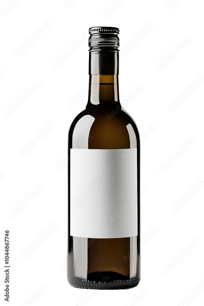 White bottle with a cap and label space, isolated on transparentbackground White bottle with a cap and label space, isolated on transparentbackground