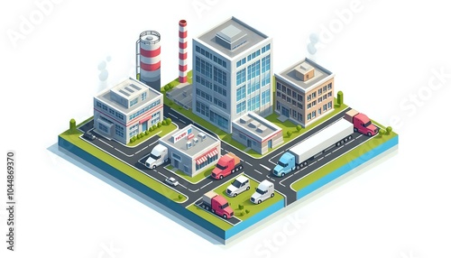 Industrial and Commercial Area with Logistics and Transportation 