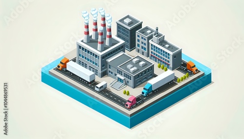 Industrial and Commercial Area with Logistics and Transportation 