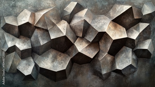 Abstract Geometric Shapes on Textured Surface