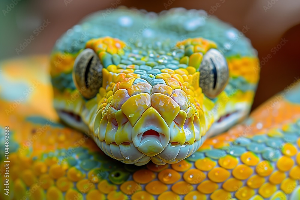 Close-up Portrait of a Green Tree Python Close-up Portrait of a Green Tree Python