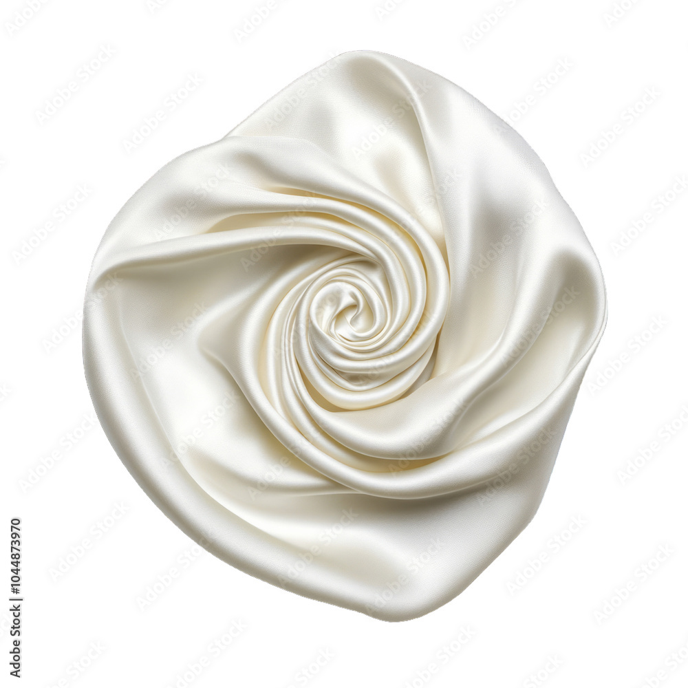 © Transparent AI - Satin transparent silk fabric gently twisted into a loose spiral isolated on a transparent background