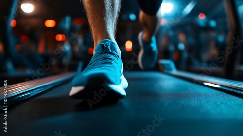 Wallpaper Mural Closeup of a man's legs running on a treadmill in a gym. Torontodigital.ca