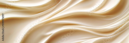 Flowing waves of smooth white background, Cream texture abstract background, 3D render illustration