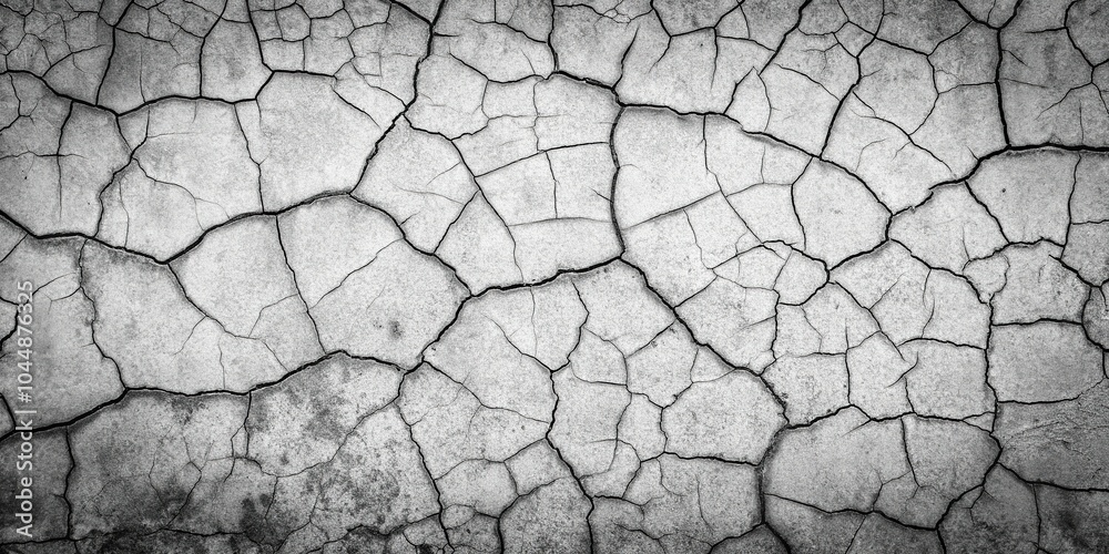 Simple cracked texture repeating pattern in black and white Simple cracked texture repeating pattern in black and white