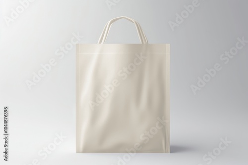 Beige leather tote bag