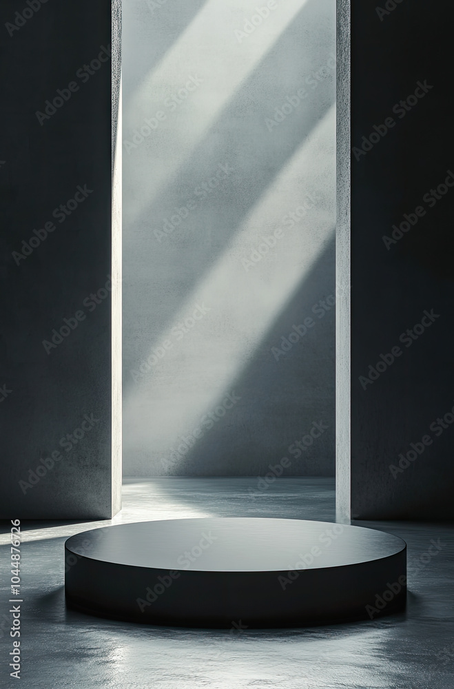 3D Rendered Podium Featuring Layered Geometric Textures 3D Rendered Podium Featuring Layered Geometric Textures