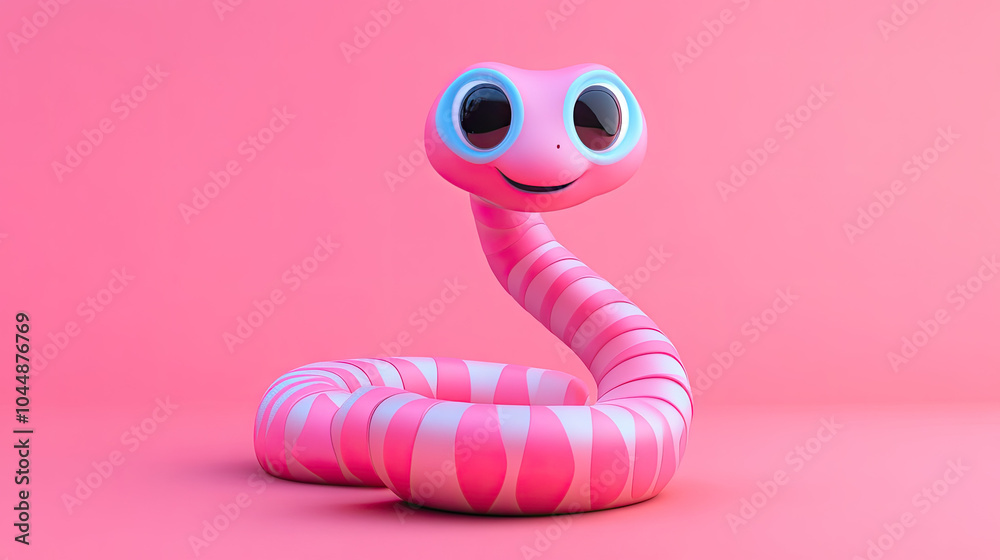 Fototapeta premium Snake, New Year, 2025, celebratory, new, cute, character, Japanese anime
