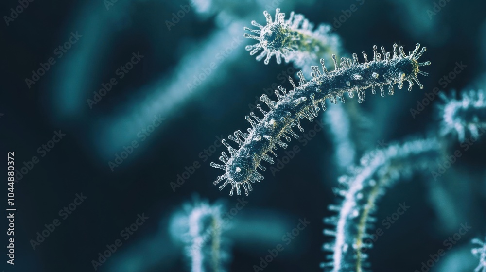 Ancient microbes under microscope reveal intricate cellular structures, showcasing their mysterious and ancient nature, ideal for scientific and educational content Ancient microbes under microscope reveal intricate cellular structures, showcasing their mysterious and ancient nature, ideal for scientific and educational content
