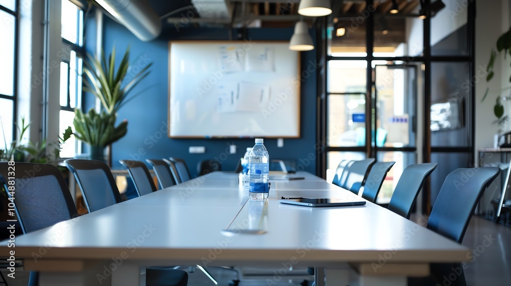 A digital whiteboard in a modern conference room A digital whiteboard in a modern conference room