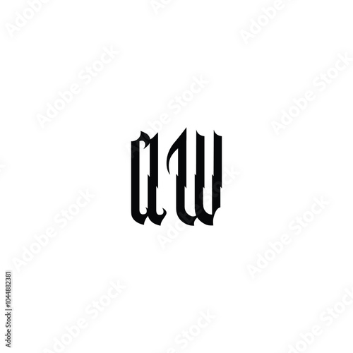 AW monogram logo design letter text name symbol monochrome logotype alphabet character simple logo