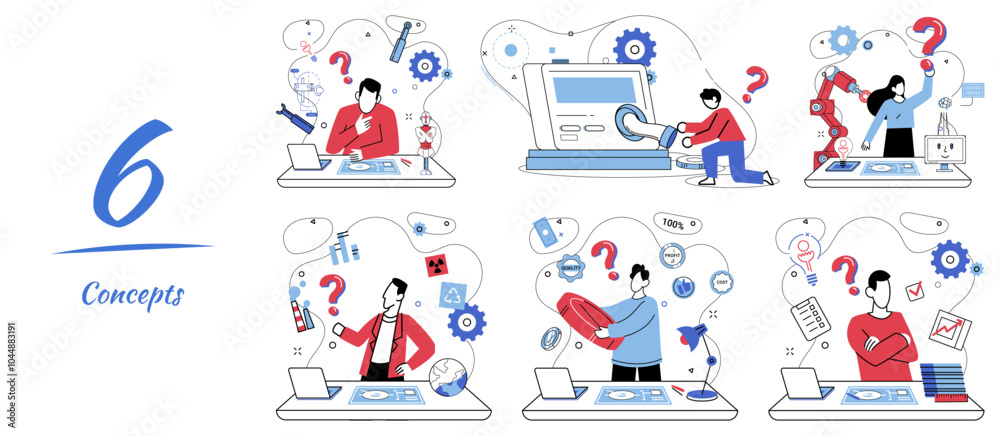 Thinking vector illustration. In symphony solving problems, intelligence plays lead role, guided by thoughtful pondering Strategy unfolds like map, revealing landscape thoughtful decision-making Thinking vector illustration. In symphony solving problems, intelligence plays lead role, guided by thoughtful pondering Strategy unfolds like map, revealing landscape thoughtful decision-making