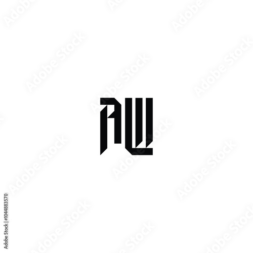 AW monogram logo design letter text name symbol monochrome logotype alphabet character simple logo