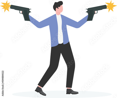 Shooting incident, hitting or achieving a target, job search or headhunting career recruitment,

