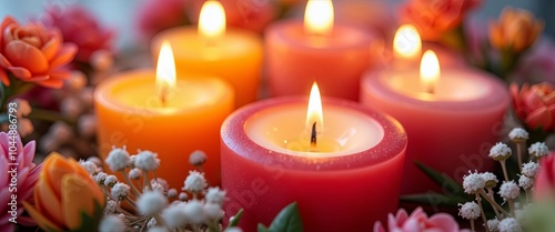 Photo of a bouquet of candle-flowers decorating the interior of the living room.