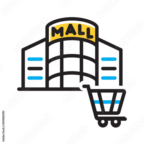 Vector multicolor icon for Shopping mall