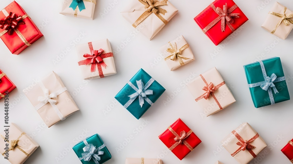 Assortment of Gift Boxes with Various Wrapping Papers and Ribbons Assortment of Gift Boxes with Various Wrapping Papers and Ribbons