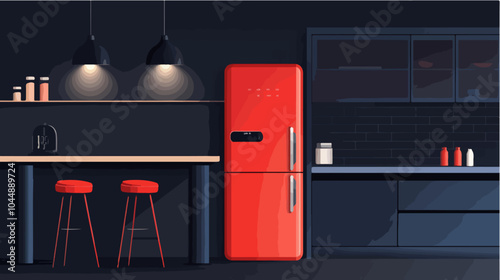 Illustration of a modern kitchen interior.