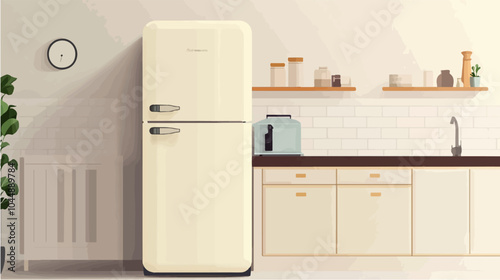 Illustration of a modern kitchen interior.