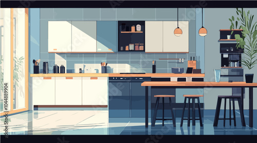 Illustration of a modern kitchen interior.