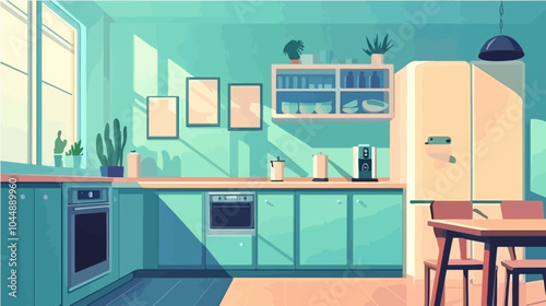 Illustration of a modern kitchen interior.