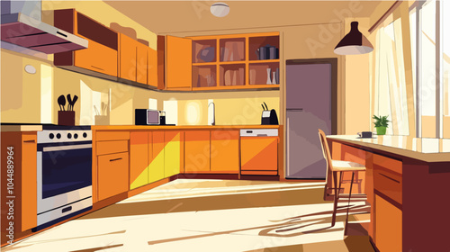 Illustration of a modern kitchen interior.