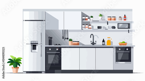 Illustration of a modern kitchen interior.